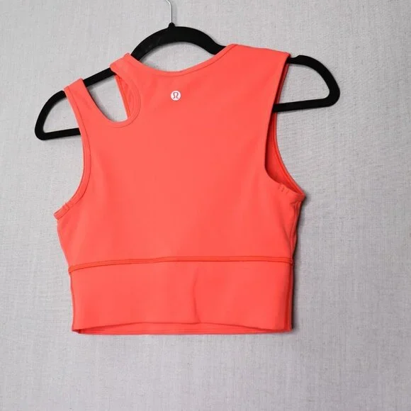 LULULEMON Mastered Motion Long Line Tank Top Size 4 Coral Red *No Removable Pads - Picture 11 of 12